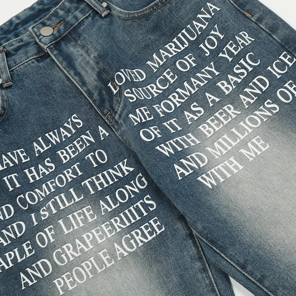 Denim Straight-leg Trousers Men And Women