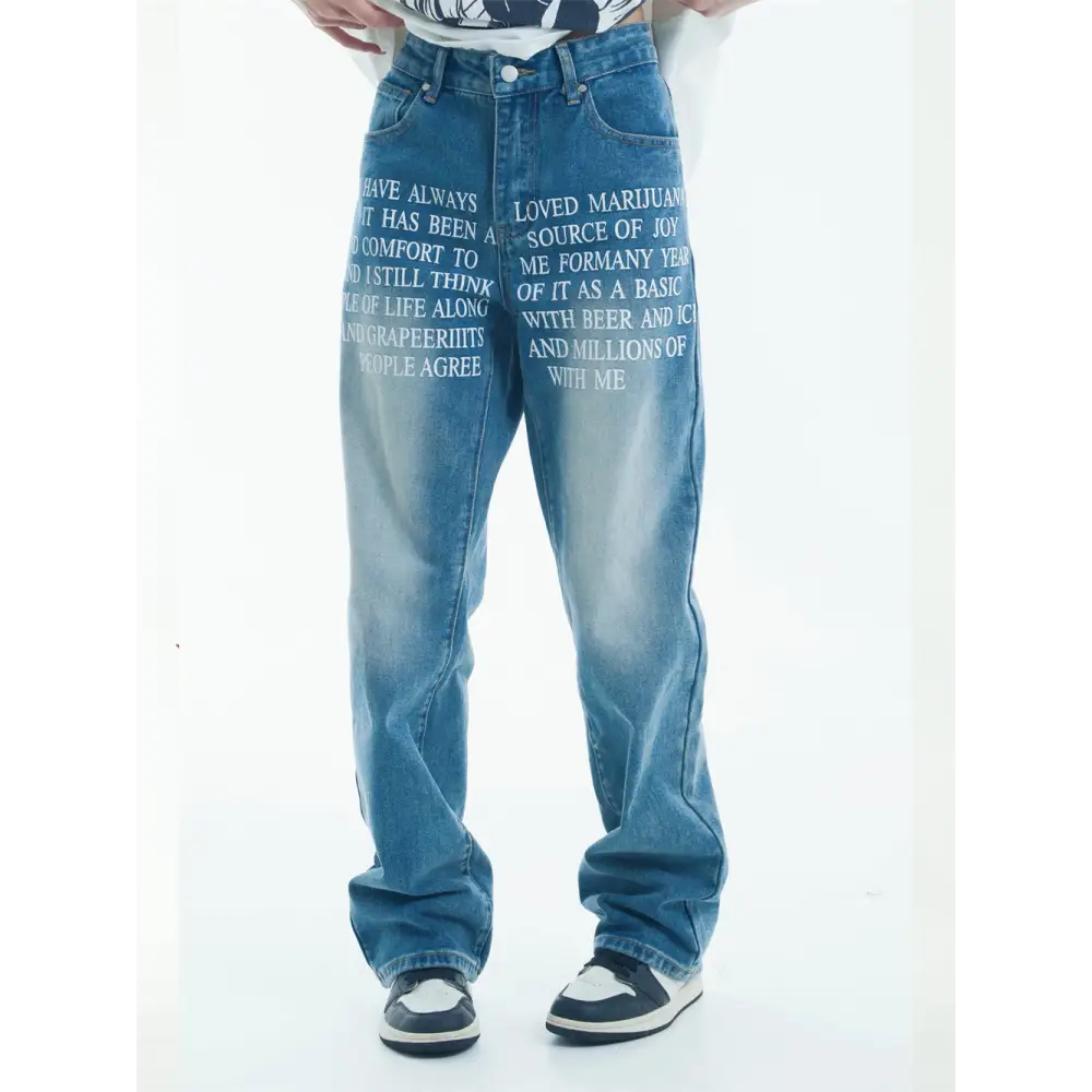 Denim Straight-leg Trousers Men And Women