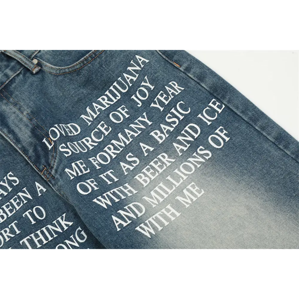 Denim Straight-leg Trousers Men And Women