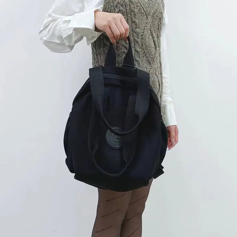 Black Round Bags Women Fashion Large Capacity Multifunctional Backpack Shoulder Bag Handbag