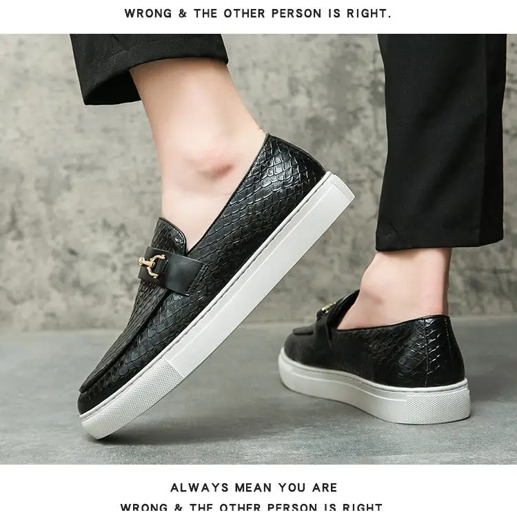 Double Pin Buckle Loafers Business Casual British Leather Shoes Beyond Trends Hub