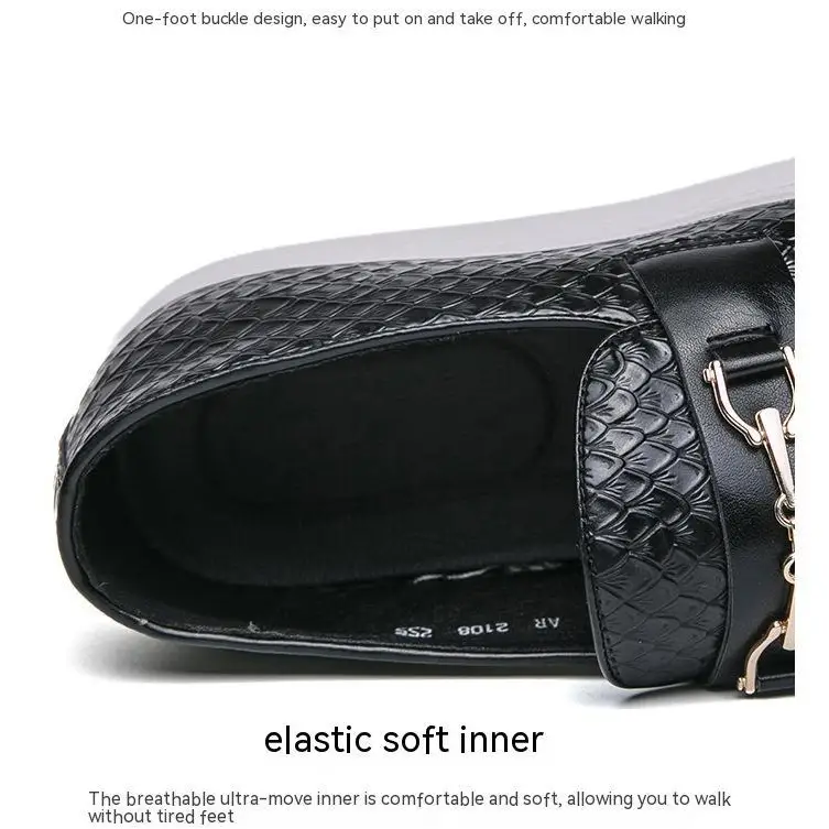 Double Pin Buckle Loafers Business Casual British Leather Shoes Beyond Trends Hub