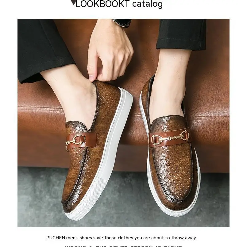 Double Pin Buckle Loafers Business Casual British Leather Shoes Beyond Trends Hub