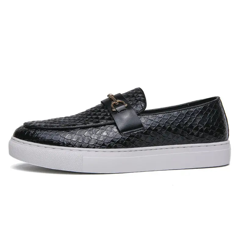Double Pin Buckle Loafers Business Casual British Leather Shoes Beyond Trends Hub