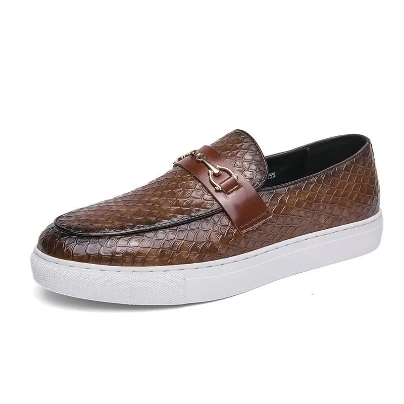 Double Pin Buckle Loafers Business Casual British Leather Shoes Beyond Trends Hub