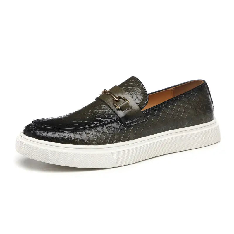 Double Pin Buckle Loafers Business Casual British Leather Shoes Beyond Trends Hub