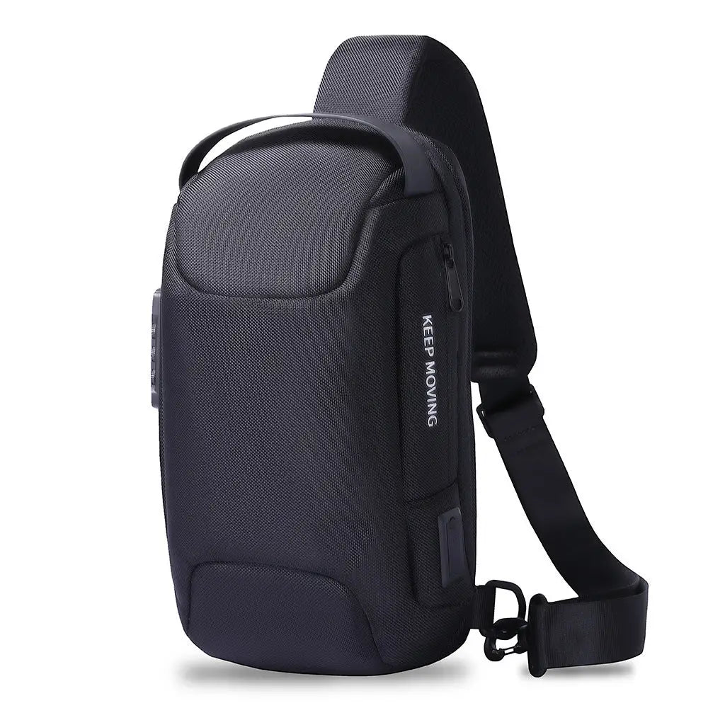 Douyin Hot Style Summer Men’s Sports Car Breast Bag Single Shoulder Bag - Black