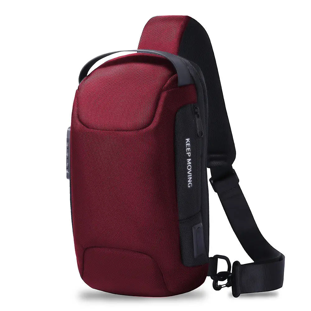 Douyin Hot Style Summer Men’s Sports Car Breast Bag Single Shoulder Bag - Red