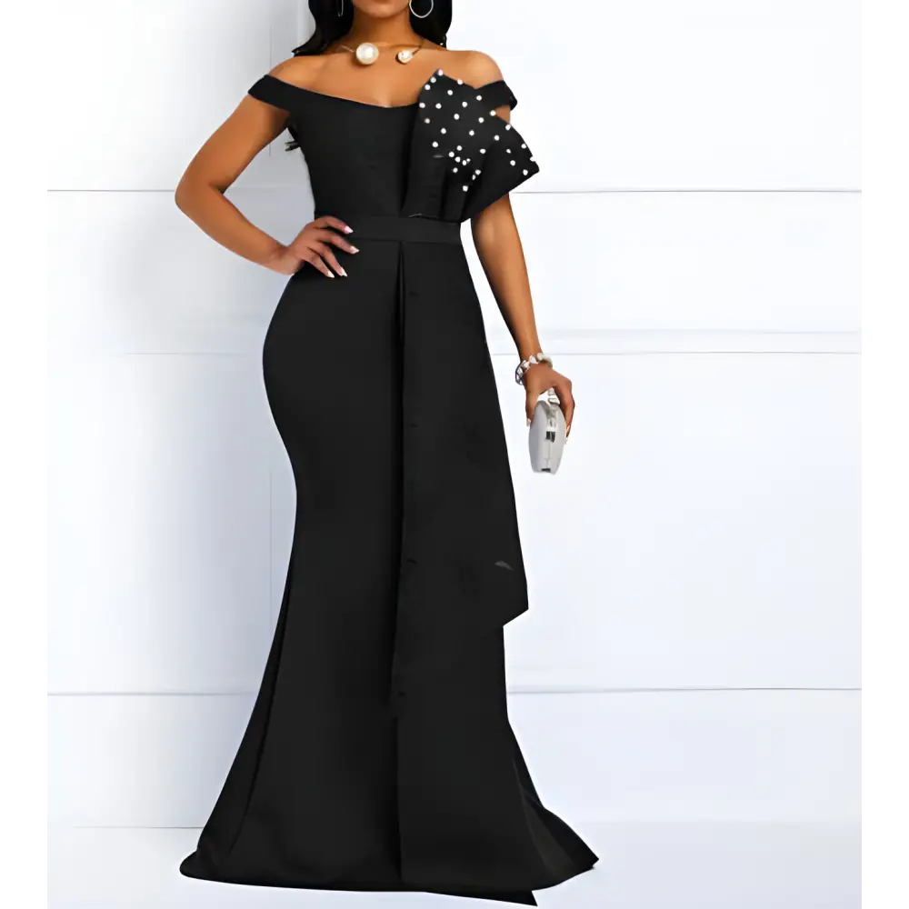Dresses Women’s Dresses European And American Banquet Evening Dress Bridesmaid Dress - Black / 2XL