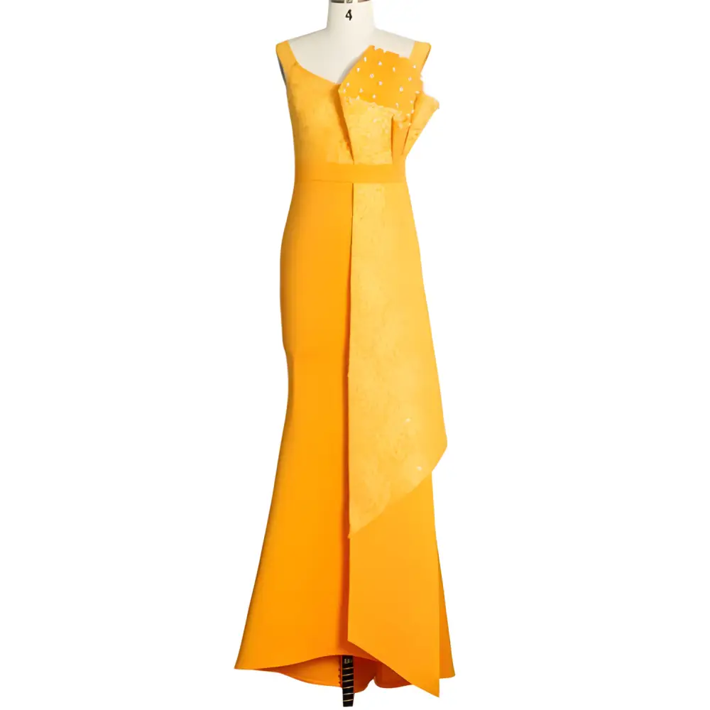 Dresses Women’s Dresses European And American Banquet Evening Dress Bridesmaid Dress - Yellow / 2XL
