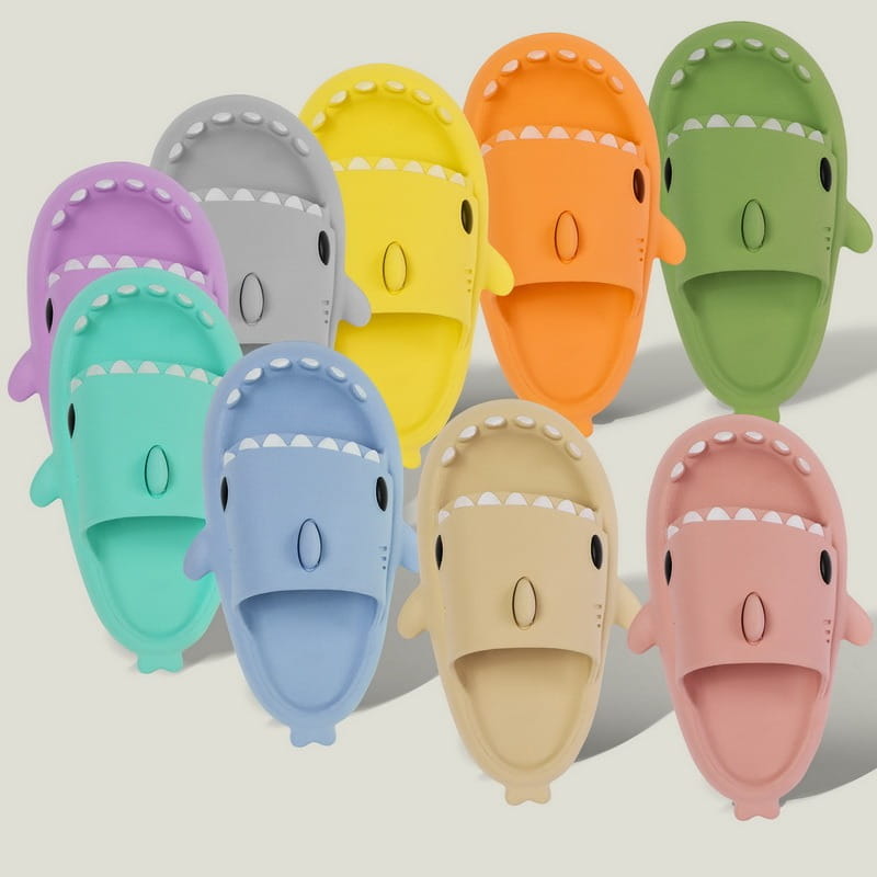 Cute Children Shark Slippers For Kids Anti-Skid Slides Indoor Household Bathroom Color Summer Soft Eva Funny Cartoon