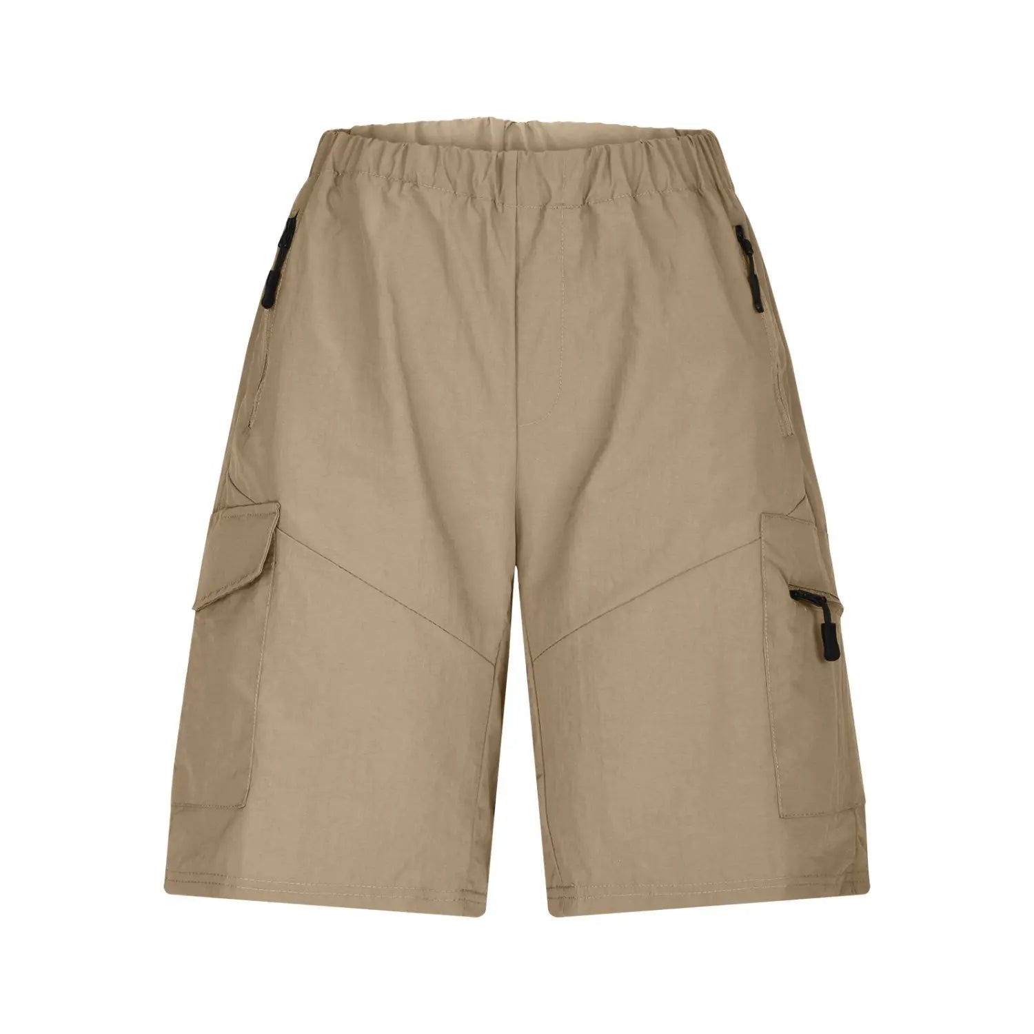 Men’S Casual Elastic Waist Strap Summer Shorts Casual Fit Fashion Outdoor Long Shorts For Men Knee-Length Straight Leg