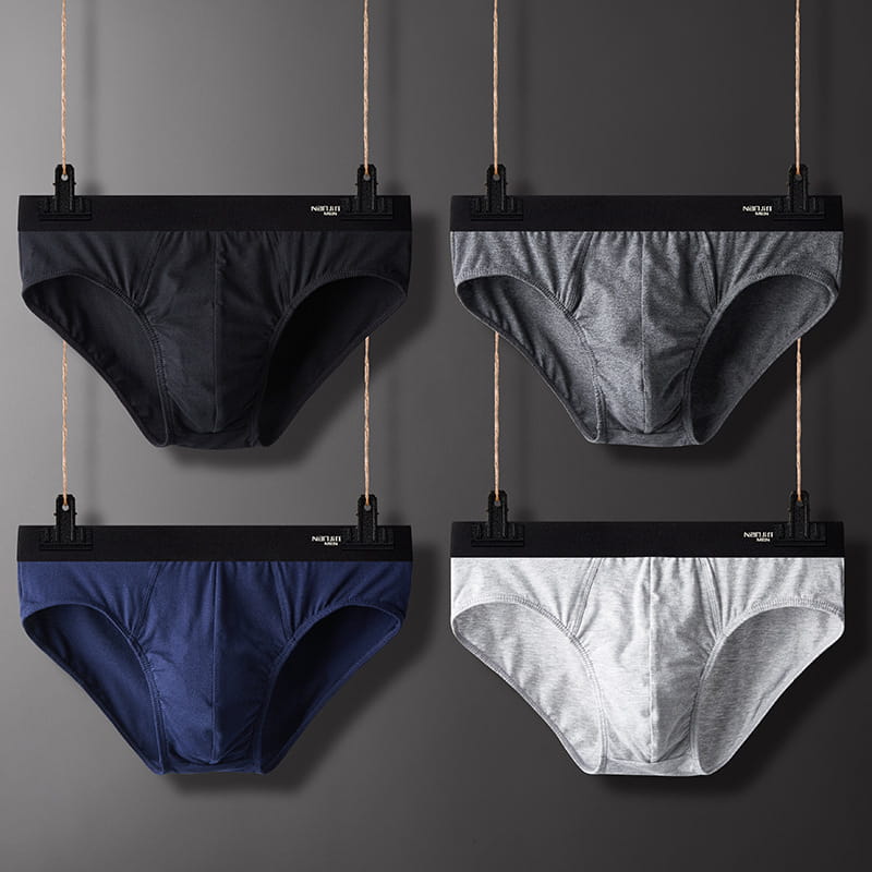 Men’s Underwear Briefs Solid Color Cotton Plus Size