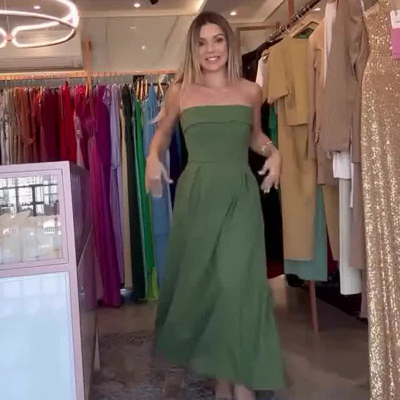 Women’s Solid Color Tube Top Dress