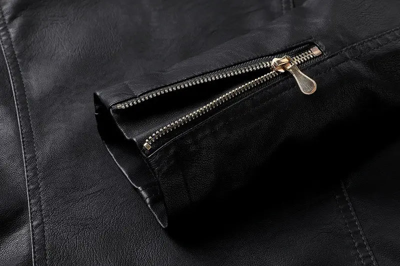 Long Sleeve Ladies Leather Jacket