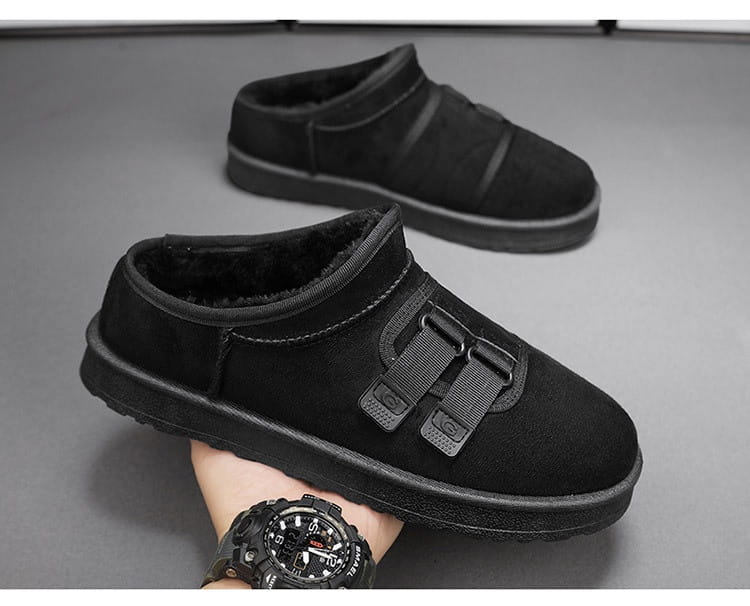 Winter Half Slippers Men’s Shoes Fleece-lined Thick