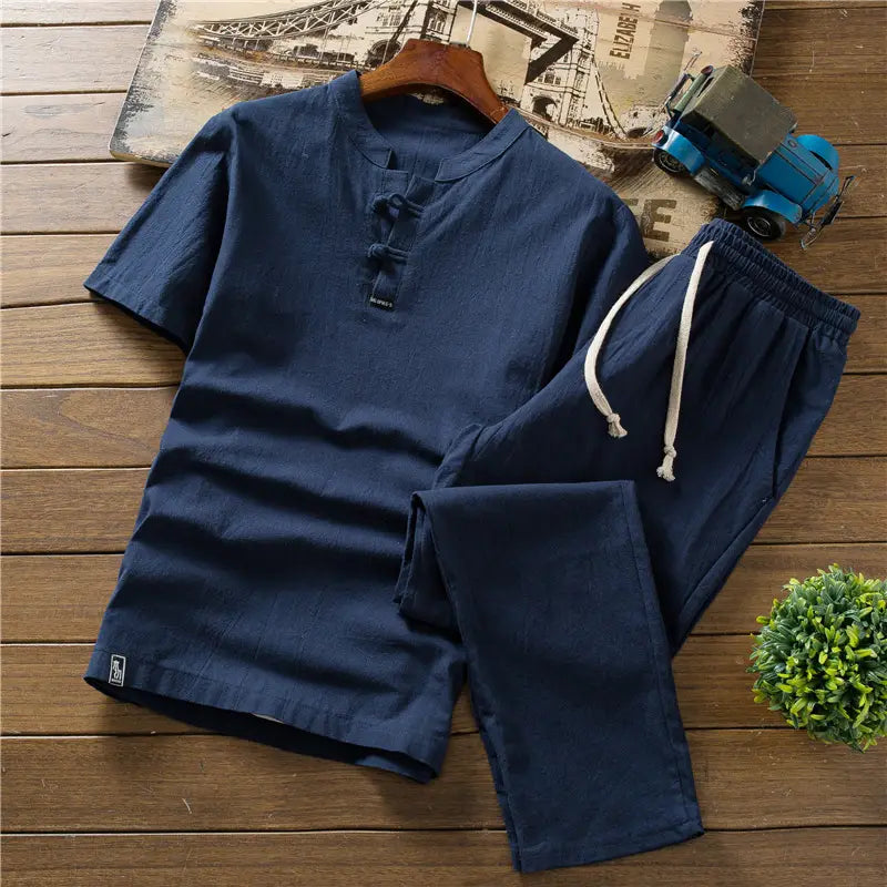 T-shirt Casual Trousers Two-piece Suit For Men