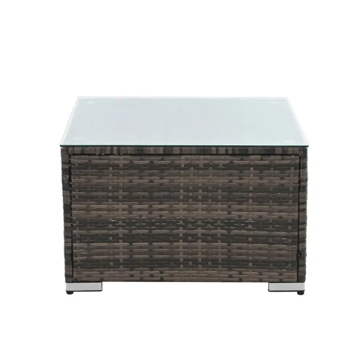 Patio Furniture Outdoor Furniture Seasonal PE Wicker Furniture 4 Set Wicker Furniture With Tempered Glass Coffee Table