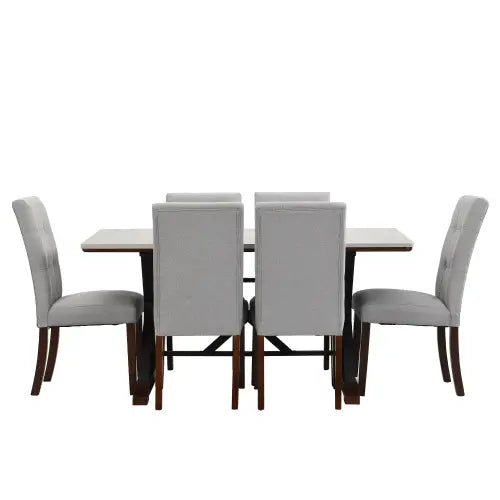 Modern Dining Table For 6-8 7 Piece Kitchen Dining Table Set