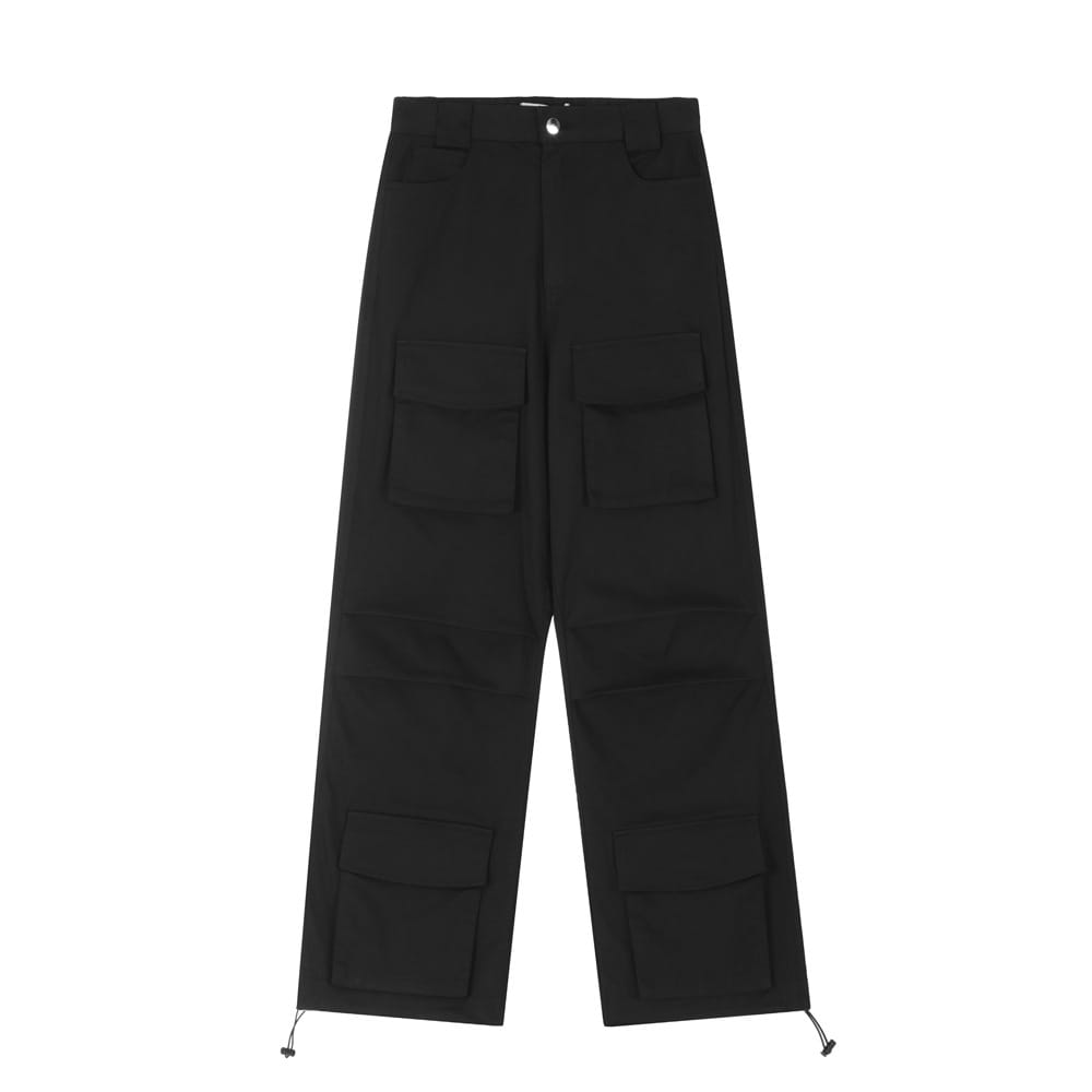 Multi Pocket Tooling Wide Leg Trousers For Men