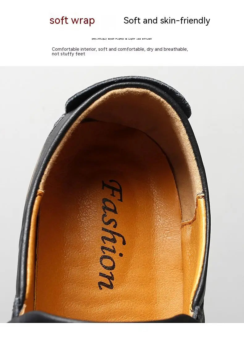 Breathable Trendy Plus Size Men’s Casual Leather Shoes
