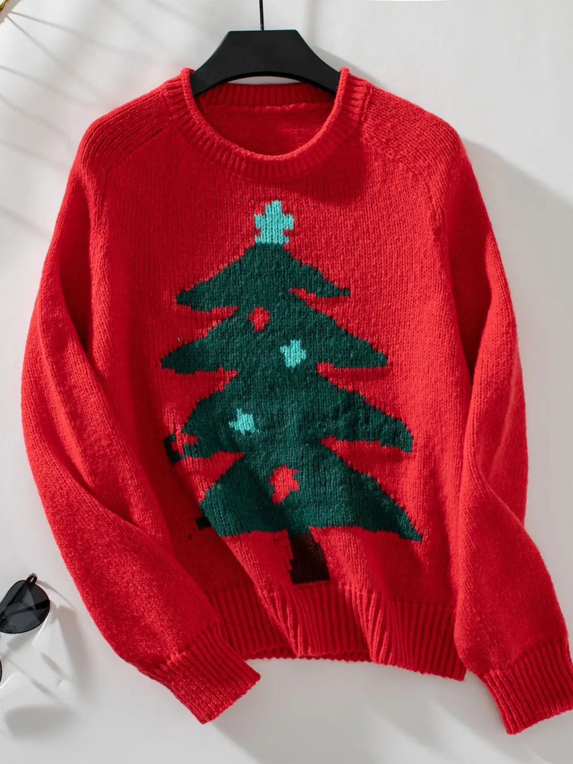 Christmas Tree Pullover Women’s Round Neck Loose Sweater