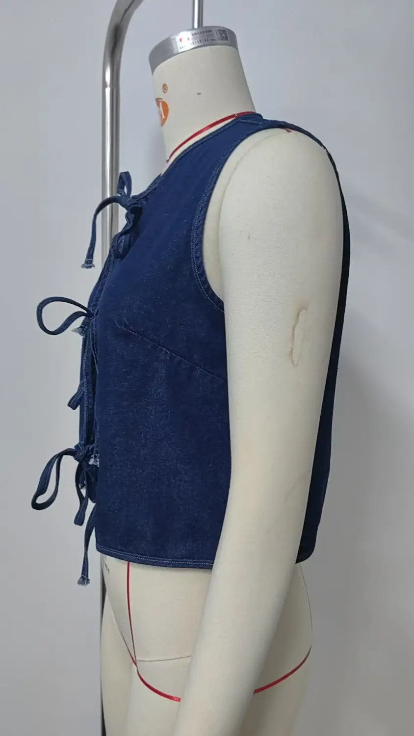 Y2K Bow-tied Denim Top