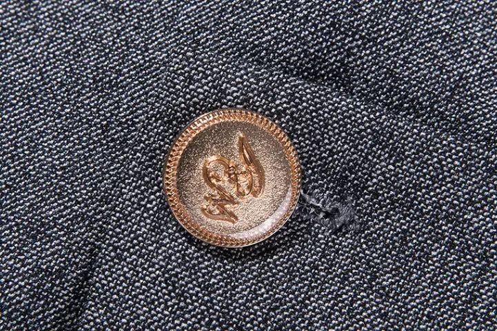 Grey Linen Chef Work Clothes Long Sleeve Men Hotel