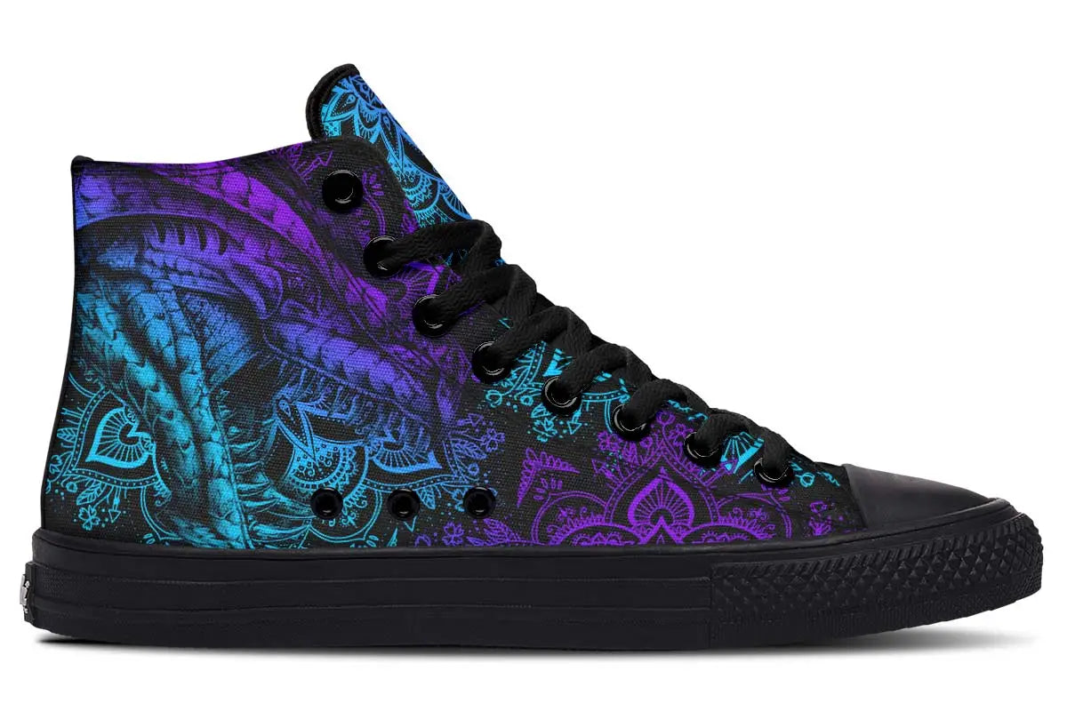 Printed Couple High Top Canvas Shoes