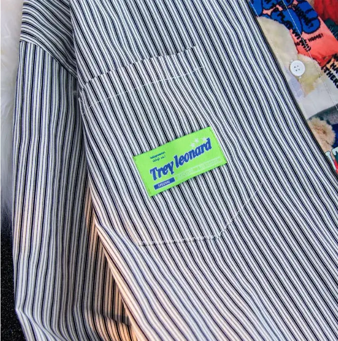 Bear Print Striped Shirt For Men And Women Niche