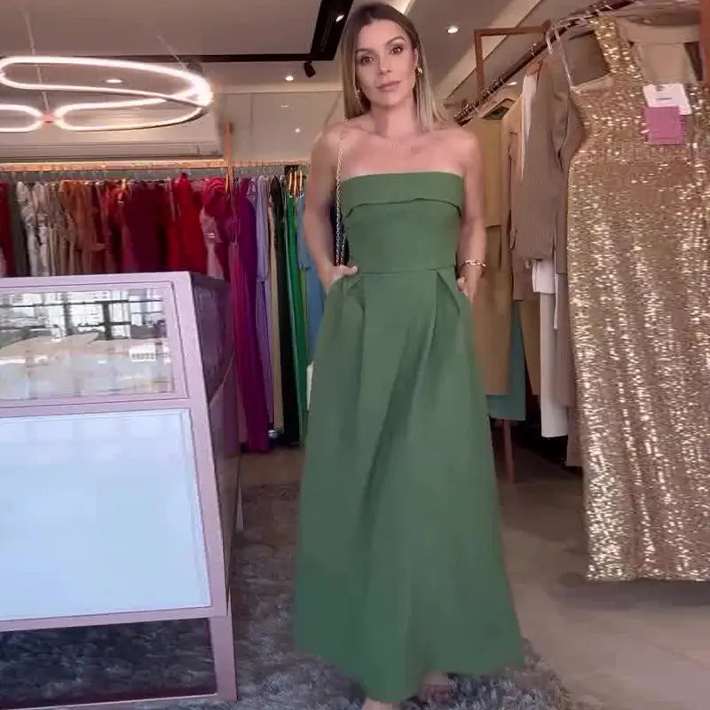 Women’s Solid Color Tube Top Dress