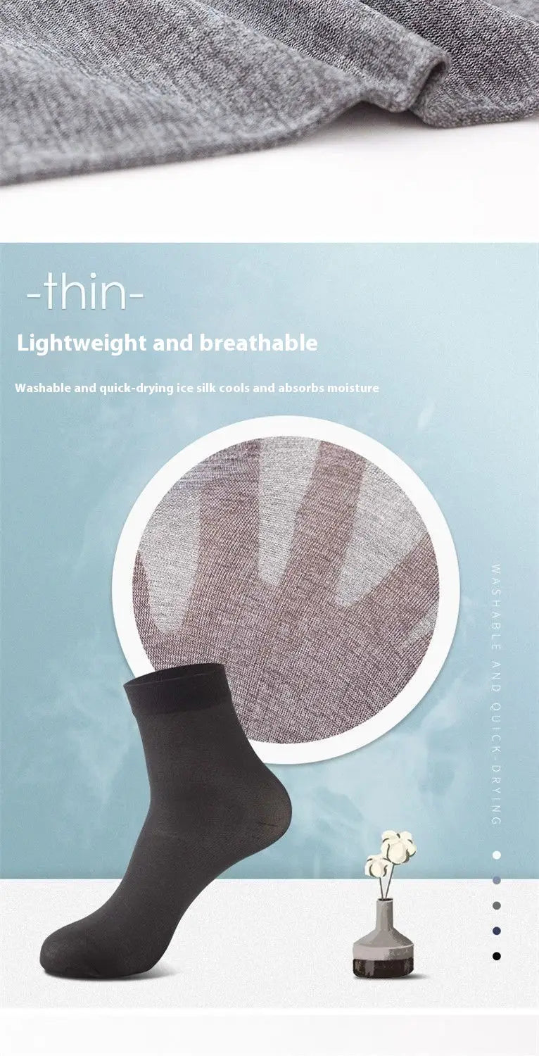 Men’s Socks Mercerized Cotton Summer Thin Middle Tube