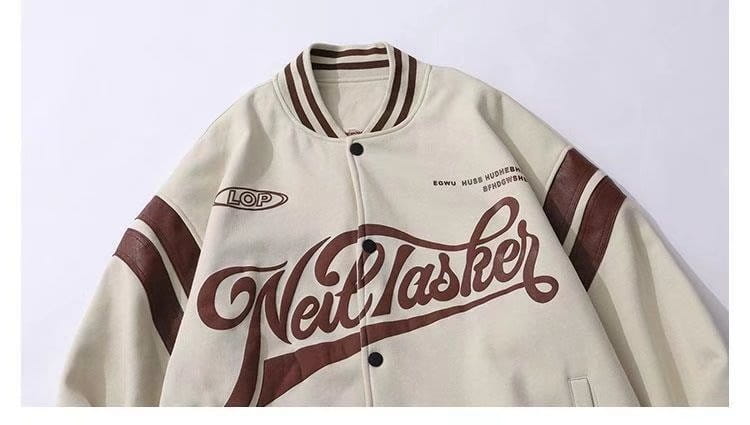 Baseball Uniform Jacket Loose Letters Men And Women Couple Jackets