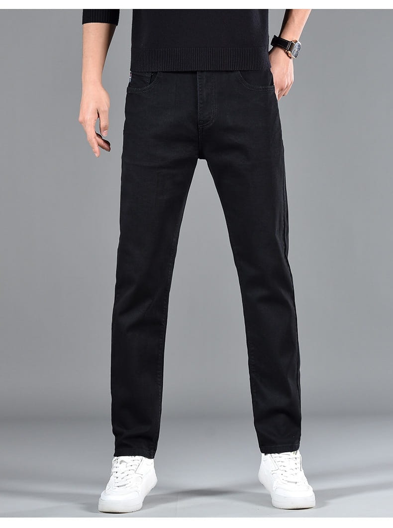 New Slim Fit Youth Casual Straight-leg Cotton Jeans Men