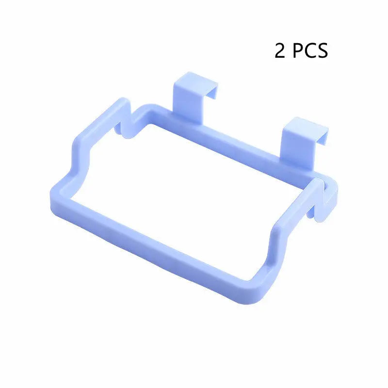 Eco-Friendly Kitchen Door Back Hanging Style Cabinet Stand Trash Garbage Bags Support Holder - Blue 2PCS