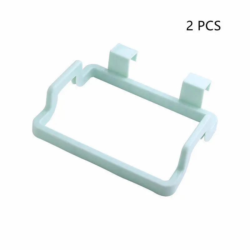 Eco-Friendly Kitchen Door Back Hanging Style Cabinet Stand Trash Garbage Bags Support Holder - Green 2PCS