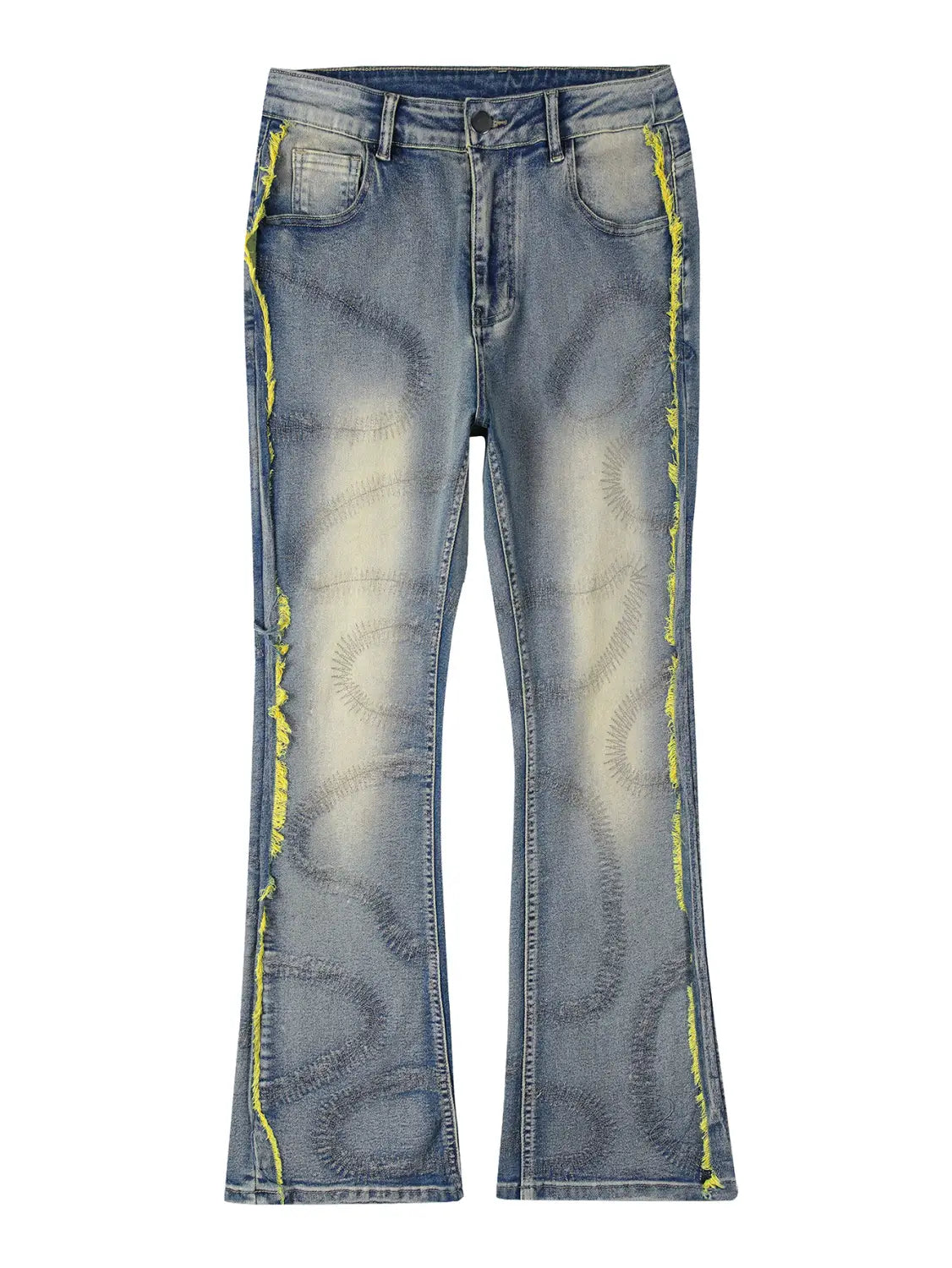 Men’s Trousers Slightly Stretch Embroidered Jeans