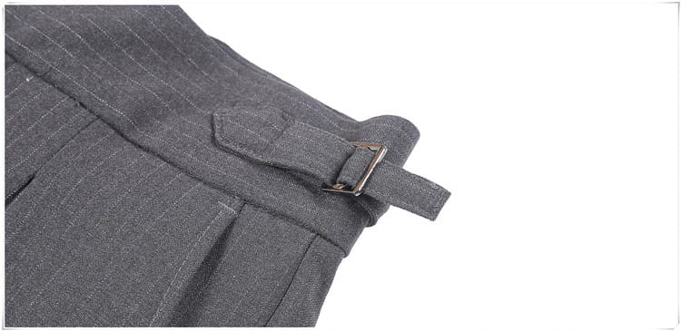 High-waisted Trousers Striped Casual Men
