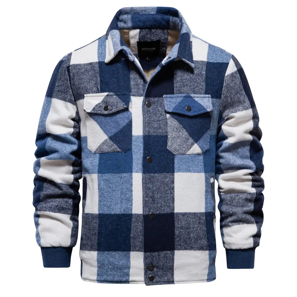 New Autumn And Winter Men’s Jacket Casual Plaid Coat