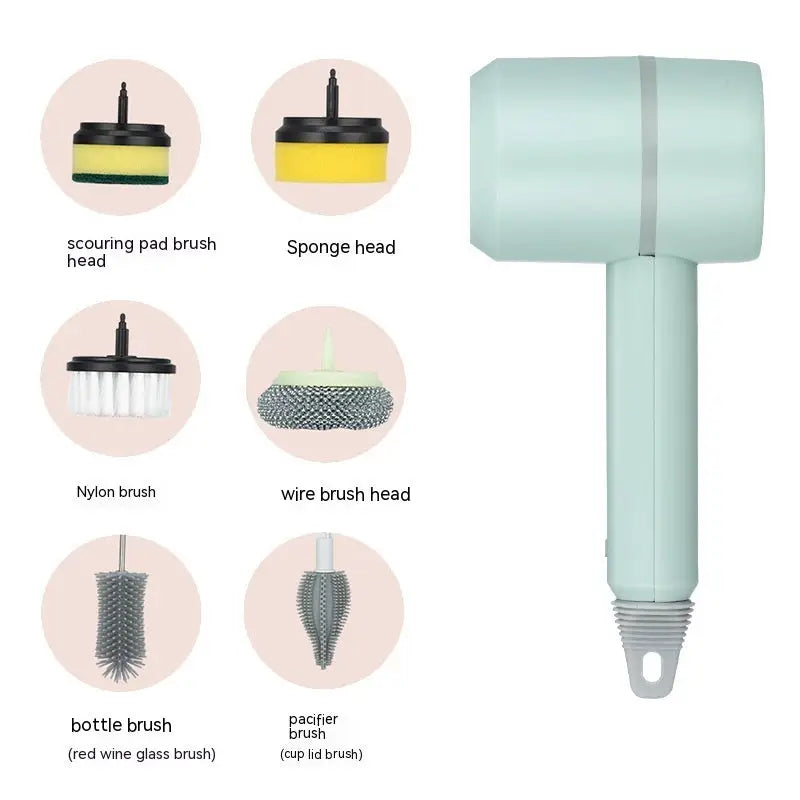 Electric Cleaning Brush Dishwashing Brush Automatic Wireless USB Rechargeable Professional Kitchen Bathtub Tile