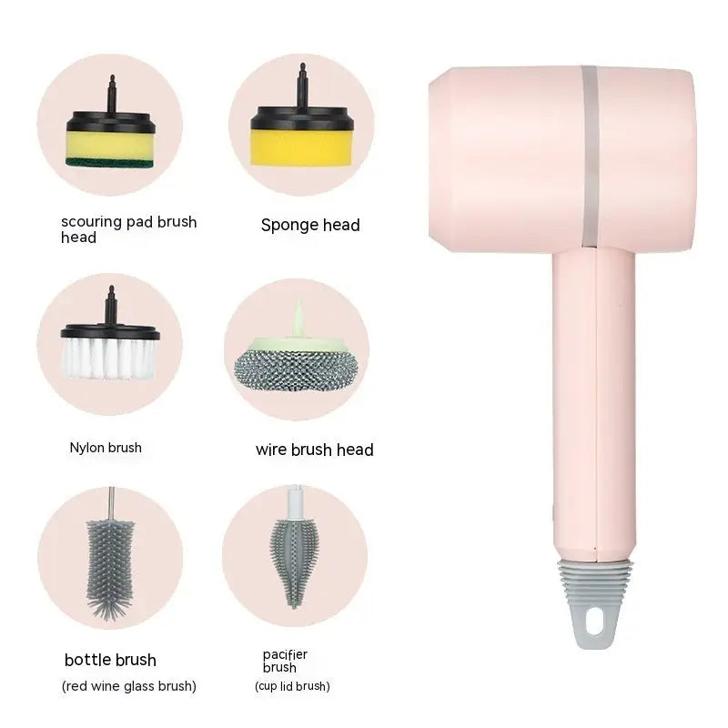 Electric Cleaning Brush Dishwashing Brush Automatic Wireless USB Rechargeable Professional Kitchen Bathtub Tile