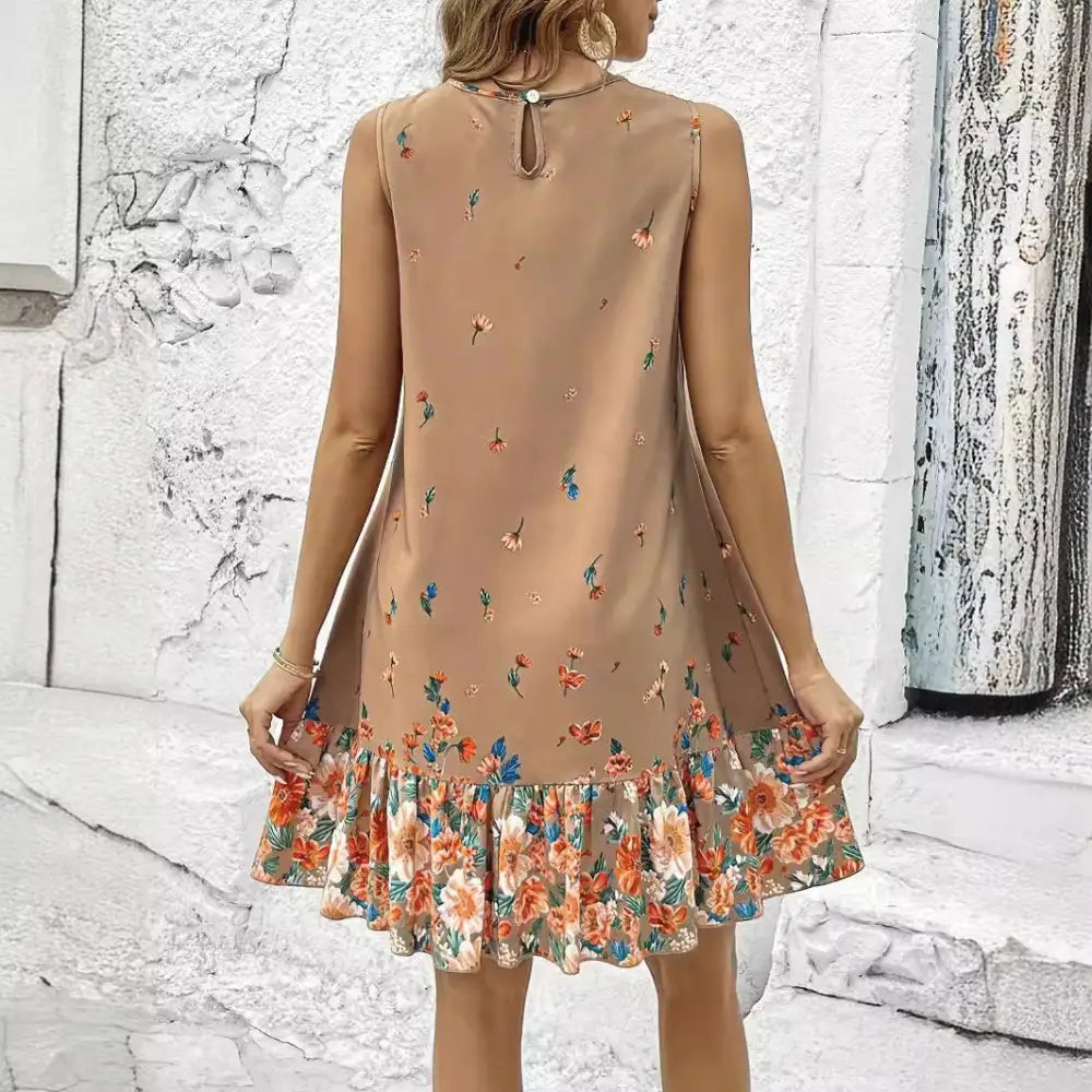 Elegant Sleeveless Positioning Print Spring And Summer Women’s Clothing Dress