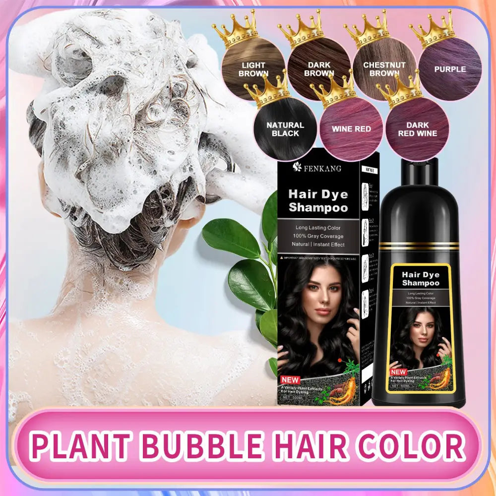 English Black Plant Hair Dye Covering Gray Hair Wash Black Bubble Hair Color Cream
