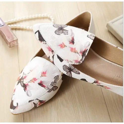 Espadrilles shoes woman slip on shoes pointed toe moccasins ladies loafers embroidery flats shoes flower printed shoes size 34- 43 Beyond Trends Hub