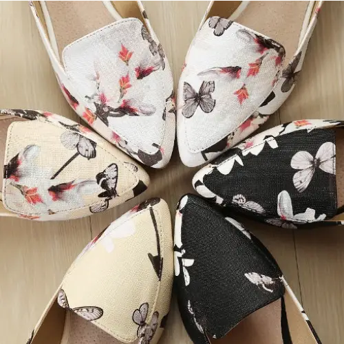 Espadrilles shoes woman slip on shoes pointed toe moccasins ladies loafers embroidery flats shoes flower printed shoes size 34- 43 Beyond Trends Hub