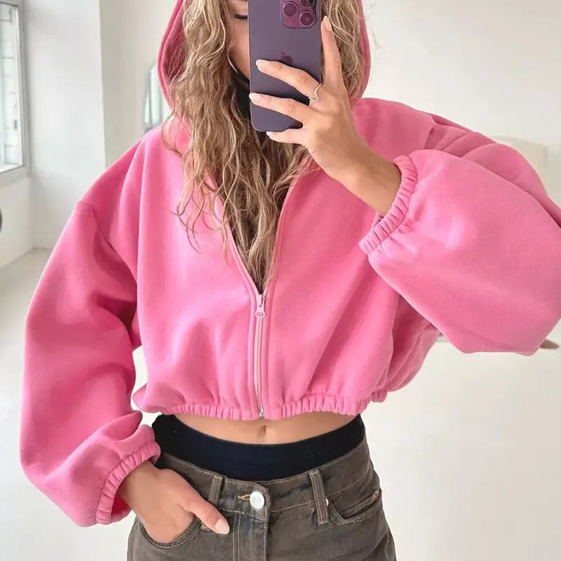 European And American Casual Women's Solid Color Hoodies Beyond Trends Hub