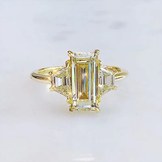 European And American Creative Square Zircon Lady Wedding Ring Beyond Trends Hub