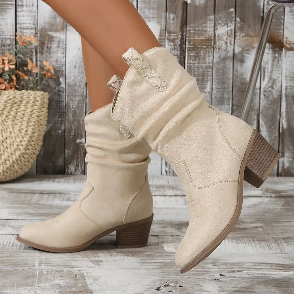 European And American Fashion Cloth Upper Fashion Plus Size Women's Boots Beyond Trends Hub