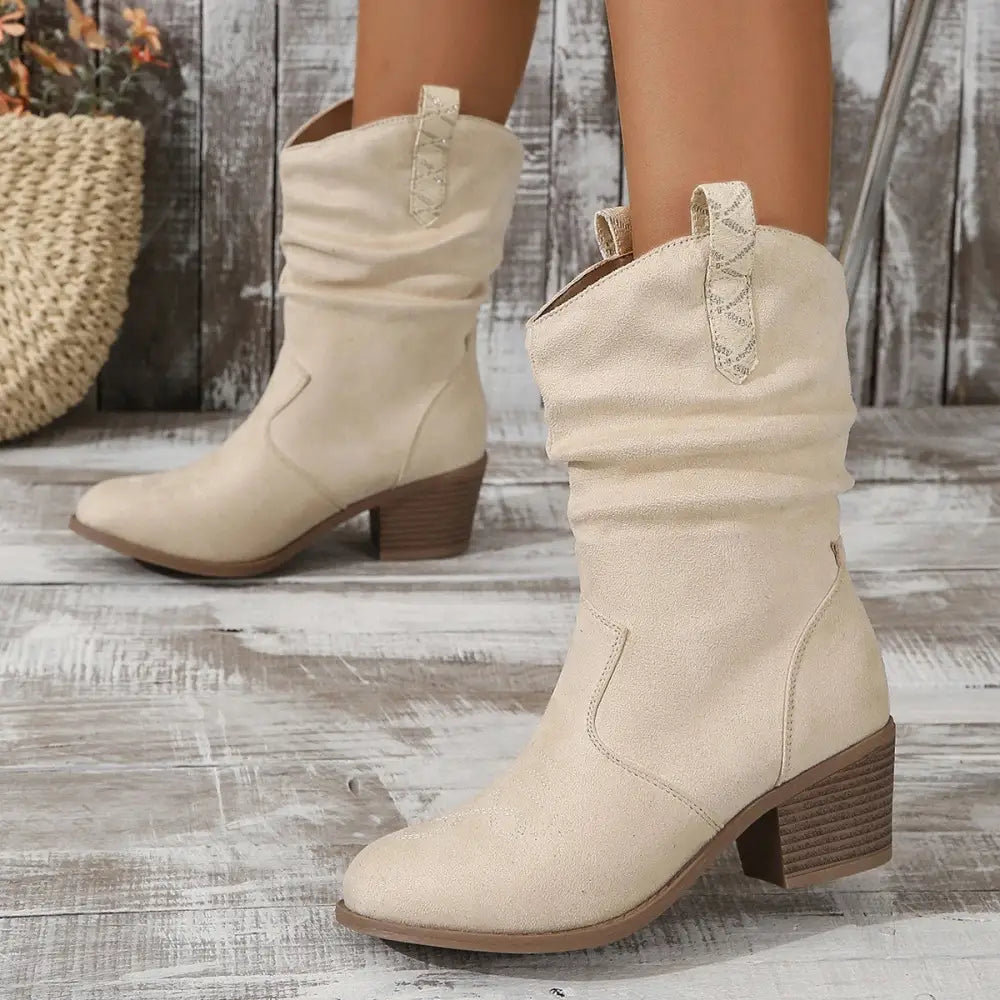 European And American Fashion Cloth Upper Fashion Plus Size Women's Boots Beyond Trends Hub