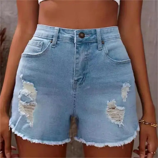 European And American Fashion Wash High Waist Jeans Women's Summer New Slim Wear Casual Short Shorts Beyond Trends Hub